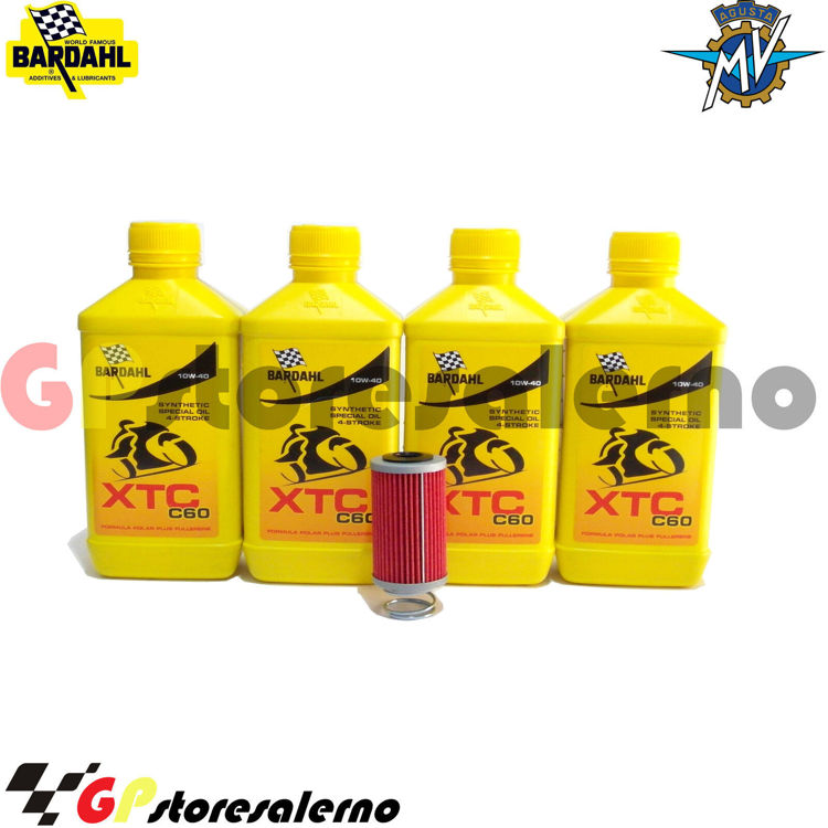 Immagine di KIT TAGLIANDO OLIO + FILTRO 4L BARDAHL XTC C60 10W40 MV AGUSTA 920 BRUTALE DAL 2011 AL 2012