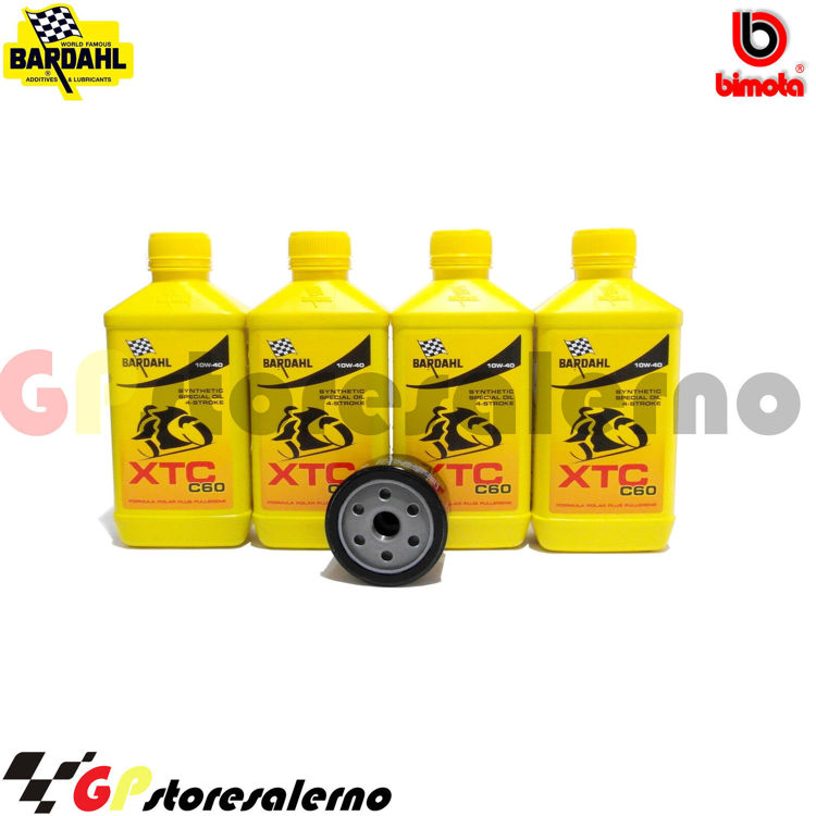 Immagine di KIT TAGLIANDO OLIO + FILTRO 4L BARDAHL XTC C60 10W40 BIMOTA 1000 BB2 DAL 2012 AL 2013