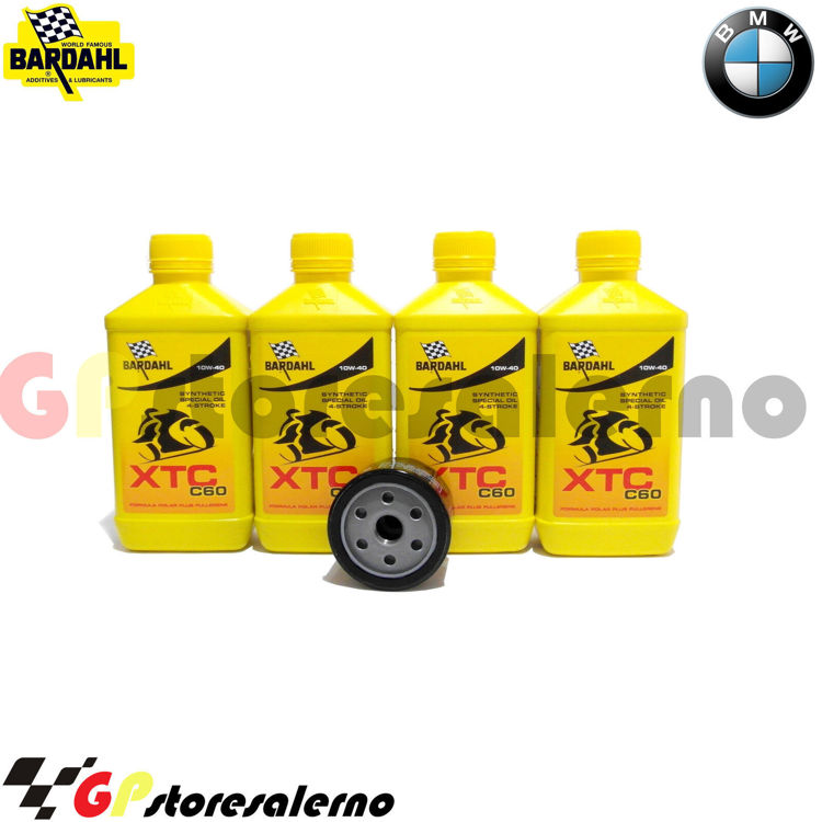 Immagine di KIT TAGLIANDO OLIO + FILTRO 4L BARDAHL XTC C60 10W40 BMW 1000 HP4 DAL 2011 AL 2014