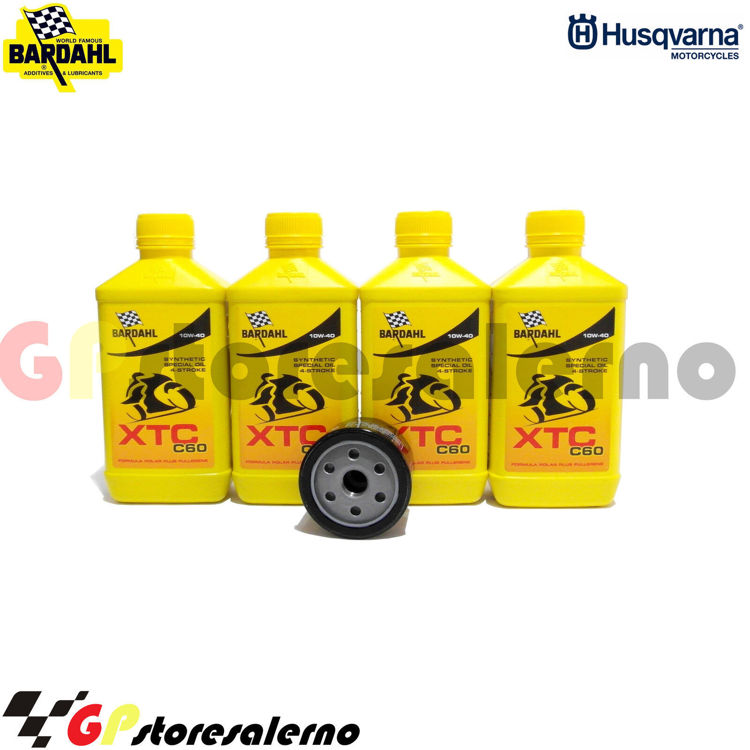 Immagine di KIT TAGLIANDO OLIO + FILTRO 4L BARDAHL XTC C60 10W40 HUSQVARNA 900 NUDA / R DAL 2011 AL 2014