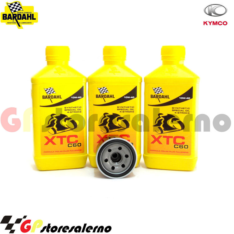 Immagine di KIT TAGLIANDO OLIO + FILTRO 3L BARDAHL XTC C60 10W40 KYMCO 500 XCITING DAL 2005 AL 2009