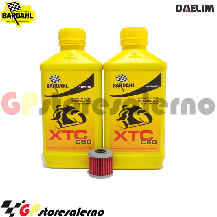 Immagine di KIT TAGLIANDO OLIO + FILTRO 2L BARDAHL XTC C60 10W40 DAELIM 125 VC DAL 1996 AL 2000