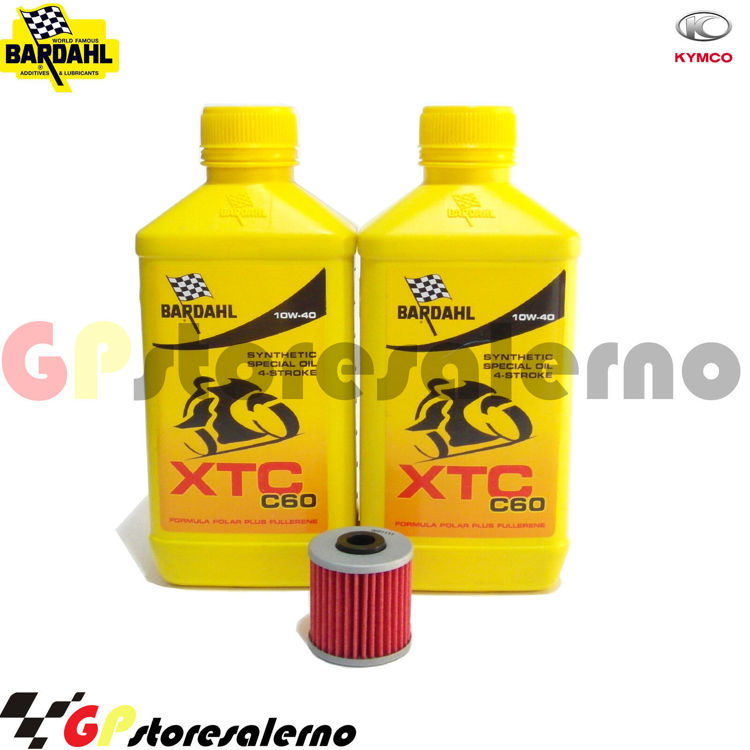 Immagine di KIT TAGLIANDO OLIO + FILTRO 2L BARDAHL XTC C60 10W40 KYMCO 400 XCITING / S E4 / S TCS E5  DAL 2012 AL 2021