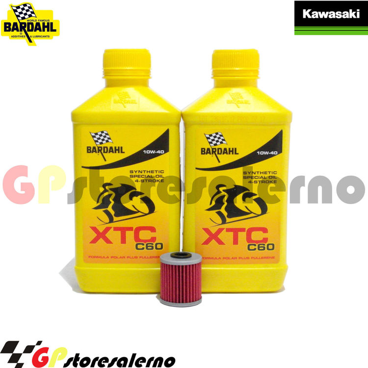 Immagine di KIT TAGLIANDO OLIO + FILTRO 2L BARDAHL XTC C60 10W40 KAWASAKI KX 250 F DAL 2004 AL 2012