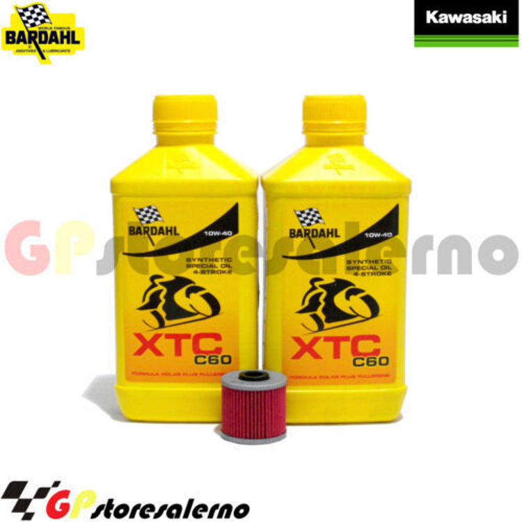 Immagine di KIT TAGLIANDO OLIO + FILTRO 2L BARDAHL XTC C60 10W40 KAWASAKI 300 J / ABS / SE DAL 2014 AL 2020