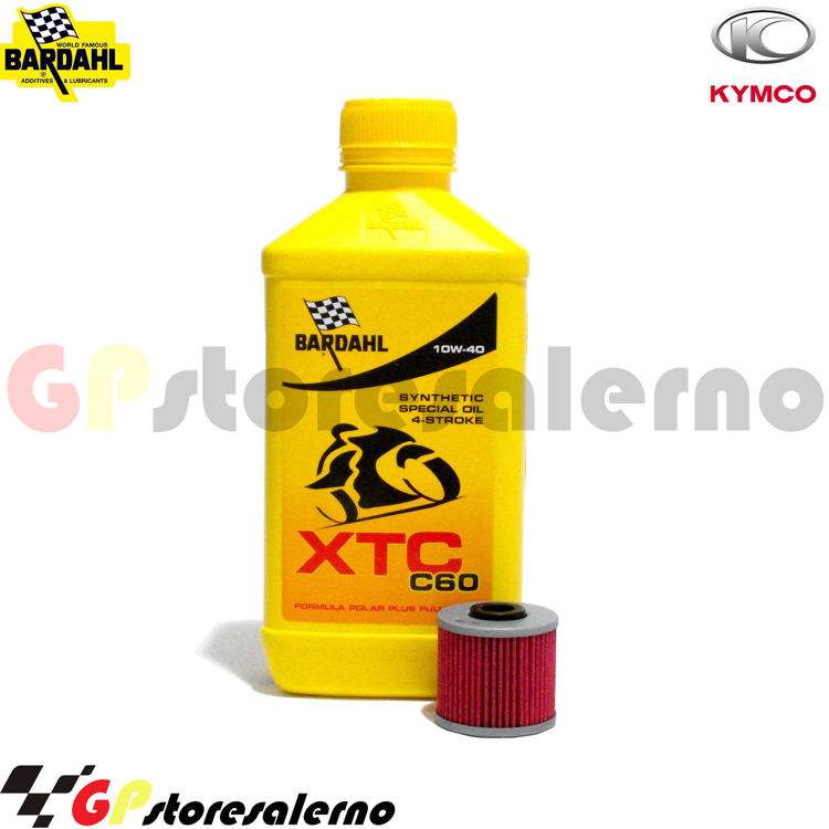 Immagine di KIT TAGLIANDO OLIO + FILTRO 1L BARDAHL XTC C60 10W40 KYMCO 125 K-XCT I.E. DAL 2012 AL 2016