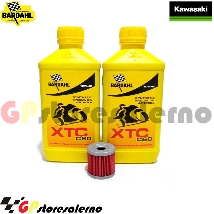 Immagine di KIT TAGLIANDO OLIO + FILTRO 2L BARDAHL XTC C60 10W40 KAWASAKI 400 KLX R / SR 2003