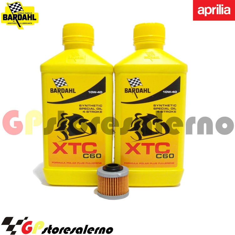 Immagine di KIT TAGLIANDO OLIO + FILTRO 2L BARDAHL XTC C60 10W40 APRILIA 125 SCARABEO LIGHT / I.E. DAL 2007 AL 2015