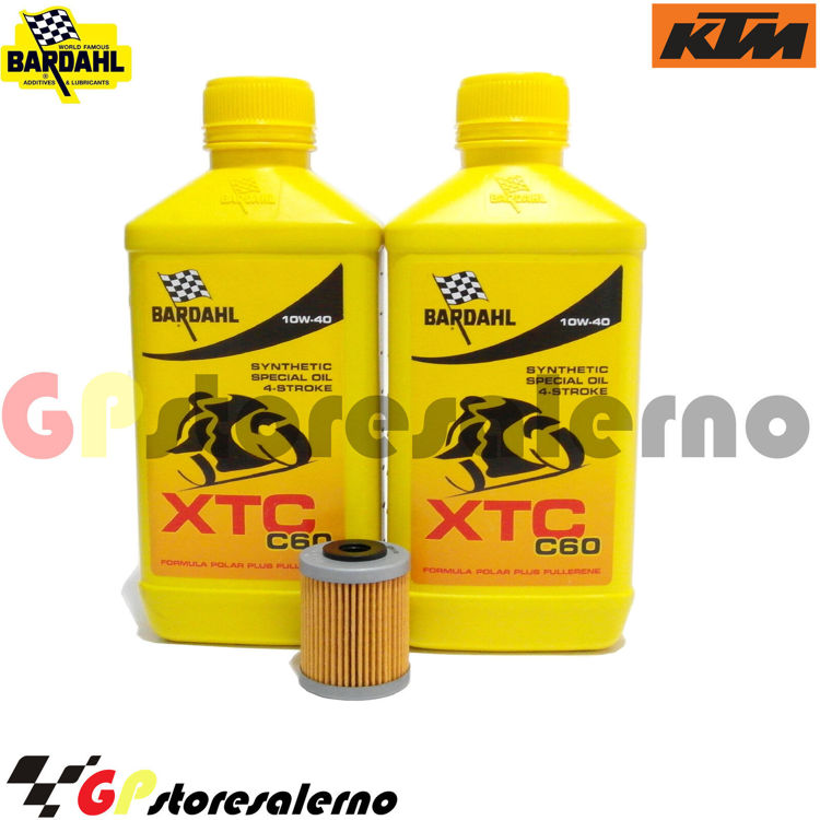 Immagine di KIT TAGLIANDO OLIO + FILTRO 2L BARDAHL XTC C60 10W40 KTM 250 EXC RACING DAL 2003 AL 2006