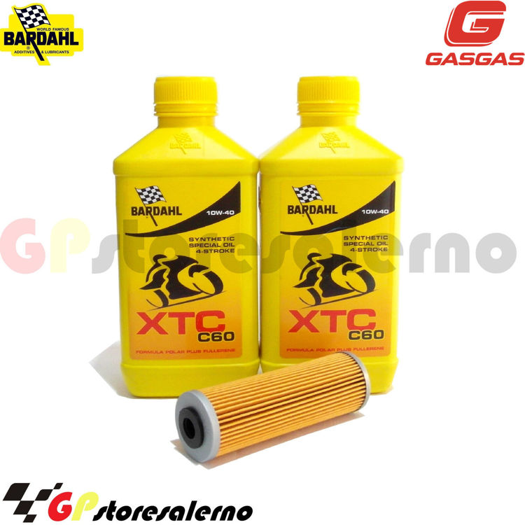 Immagine di KIT TAGLIANDO OLIO + FILTRO 2L BARDAHL XTC C60 10W40 GAS GAS 450 RX F 2024