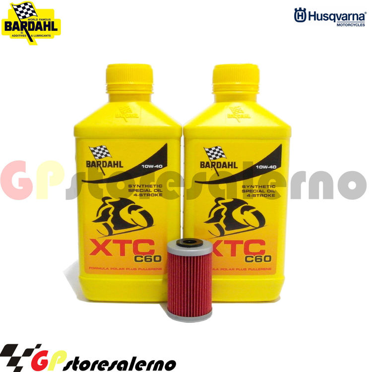 Immagine di KIT TAGLIANDO OLIO + FILTRO 2L BARDAHL XTC C60 10W40 HUSQVARNA 125 SVARTPILEN DAL 2021 AL 2022