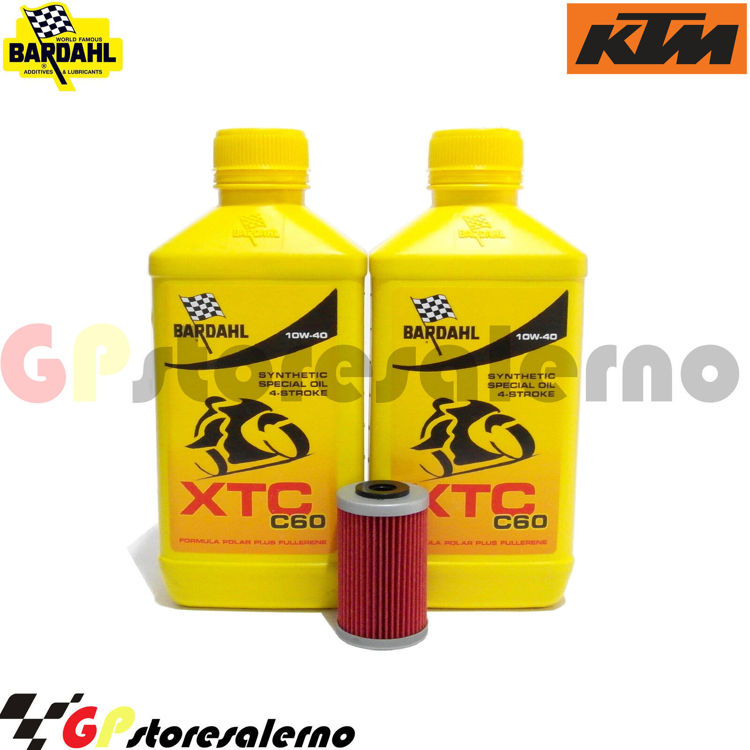 Immagine di KIT TAGLIANDO OLIO + FILTRO 2L BARDAHL XTC C60 10W40 KTM 125 DUKE DAL 2011 AL 2024