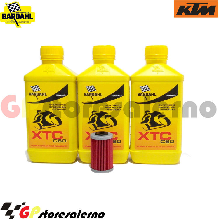 Immagine di KIT TAGLIANDO OLIO + FILTRO 3L BARDAHL XTC C60 10W40 KTM 625 SMC DAL 2004 AL 2005