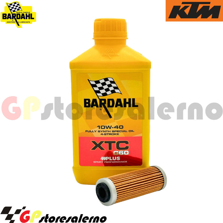 Immagine di KIT TAGLIANDO OLIO + FILTRO 1L BARDAHL XTC C60 10W40 KTM 250 EXC-F / SIX DAYS DAL 2013 AL 2024