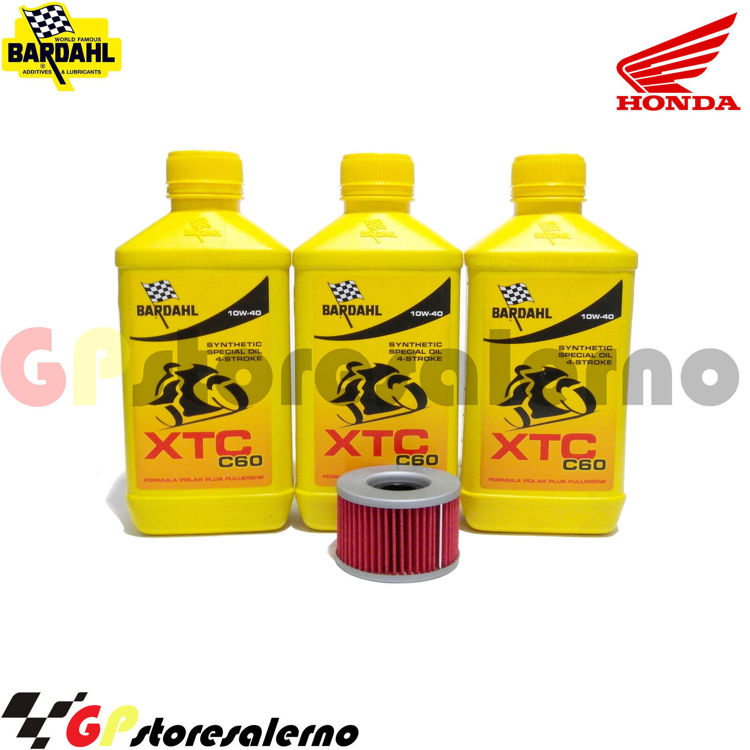 Immagine di KIT TAGLIANDO OLIO + FILTRO 3L BARDAHL XTC C60 10W40 HONDA 350 CB S DAL 1986 AL 1989