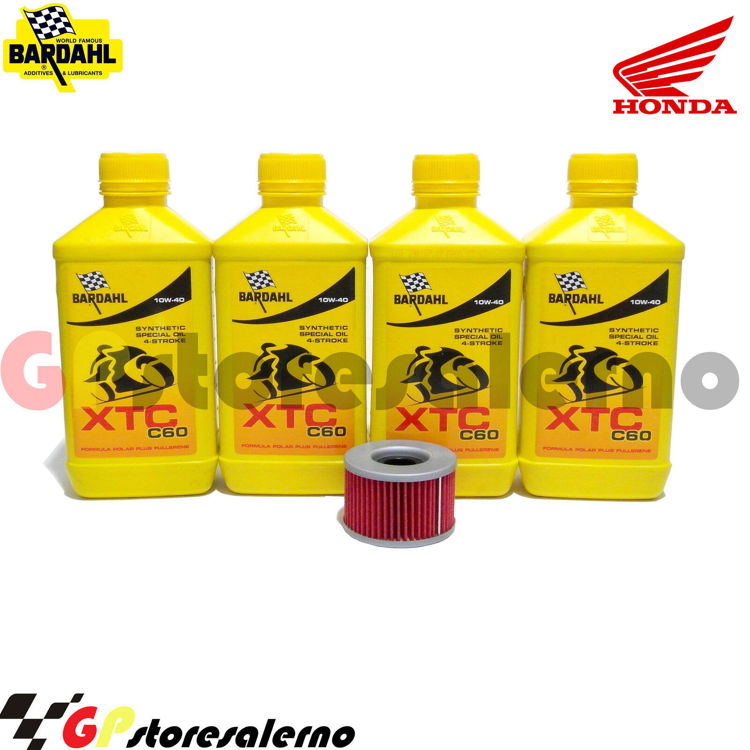 Immagine di KIT TAGLIANDO OLIO + FILTRO 4L BARDAHL XTC C60 10W40 HONDA 400 CB A HONDAMATIC DAL 1978 AL 1983