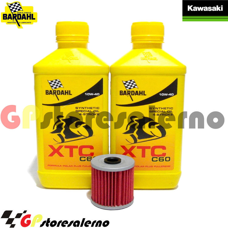 Immagine di KIT TAGLIANDO OLIO + FILTRO 2L BARDAHL XTC C60 10W40 KAWASAKI 250 KL DAL 1977 AL 2005