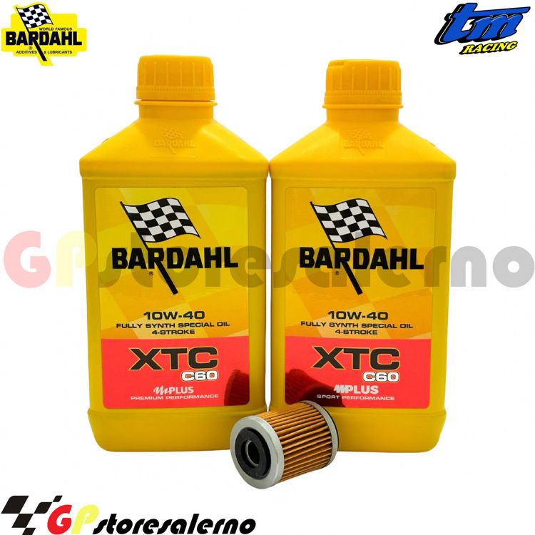 Immagine di KIT TAGLIANDO OLIO + FILTRO 2L BARDAHL XTC C60 10W40 TM RACING 250 EN F ENDURO 4T DAL 2003 AL 2007