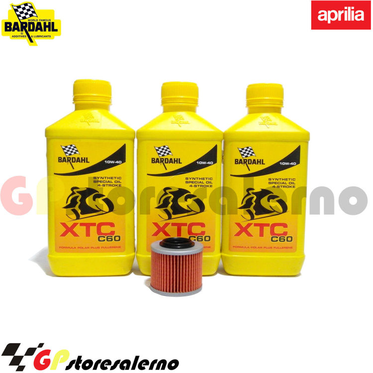 Immagine di KIT TAGLIANDO OLIO + FILTRO 3L BARDAHL XTC C60 10W40 APRILIA 350 ETX DAL 1985 AL 1989