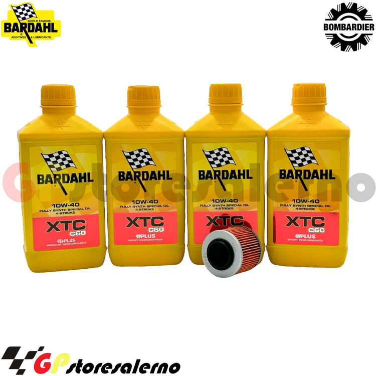 Immagine di KIT TAGLIANDO OLIO + FILTRO 4L BARDAHL XTC C60 10W40 BOMBARDIER 650 DS BAYA DAL 2003 AL 2004