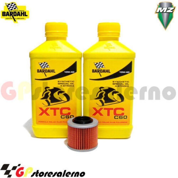 Immagine di KIT TAGLIANDO OLIO + FILTRO 2L BARDAHL XTC C60 10W40 MUZ 125 RT / SM / SX DAL 2000 AL 2008