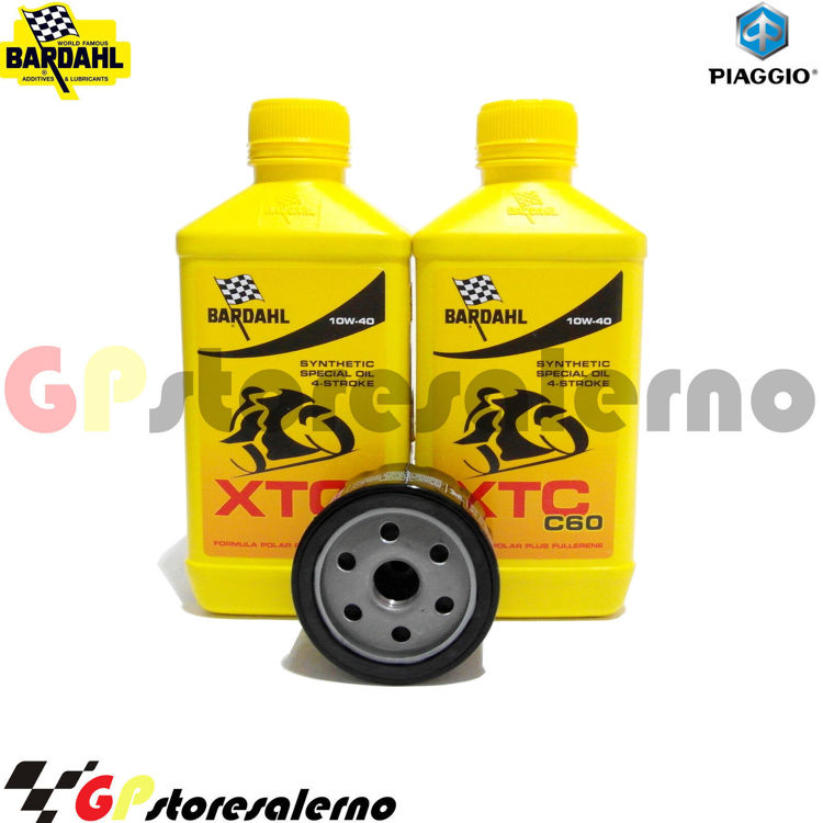 Immagine di KIT TAGLIANDO OLIO + FILTRO 2L BARDAHL XTC C60 10W40 PIAGGIO 500 MP3 HPE LT SPORT ADVANCE DAL 2019 AL 2022