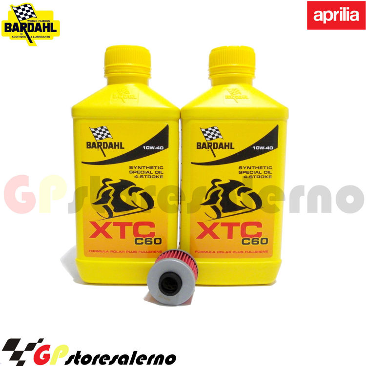 Immagine di KIT TAGLIANDO OLIO + FILTRO 2L BARDAHL XTC C60 10W40 APRILIA 125 LEONARDO / ST DAL 1996 AL 2005