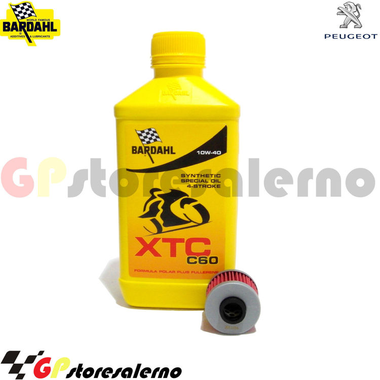 Immagine di KIT TAGLIANDO OLIO + FILTRO 1L BARDAHL XTC C60 10W40 PEUGEOT 125 CITYSTAR I.E. DAL 2011 AL 2018