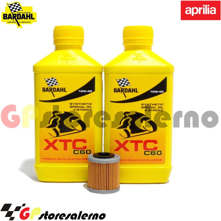 Immagine di KIT TAGLIANDO OLIO + FILTRO 2L BARDAHL XTC C60 10W40 APRILIA 125 RS4 DAL 2011 AL 2017