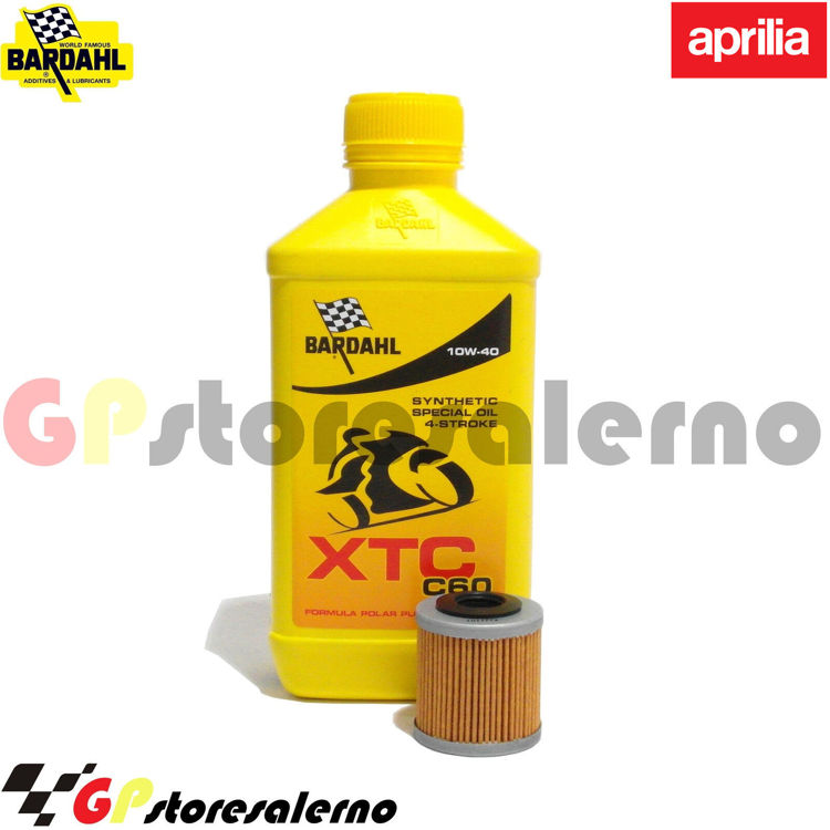 Immagine di KIT TAGLIANDO OLIO + FILTRO 1L BARDAHL XTC C60 10W40 APRILIA 125 RS 4T / REPLICA DAL 2017 AL 2022