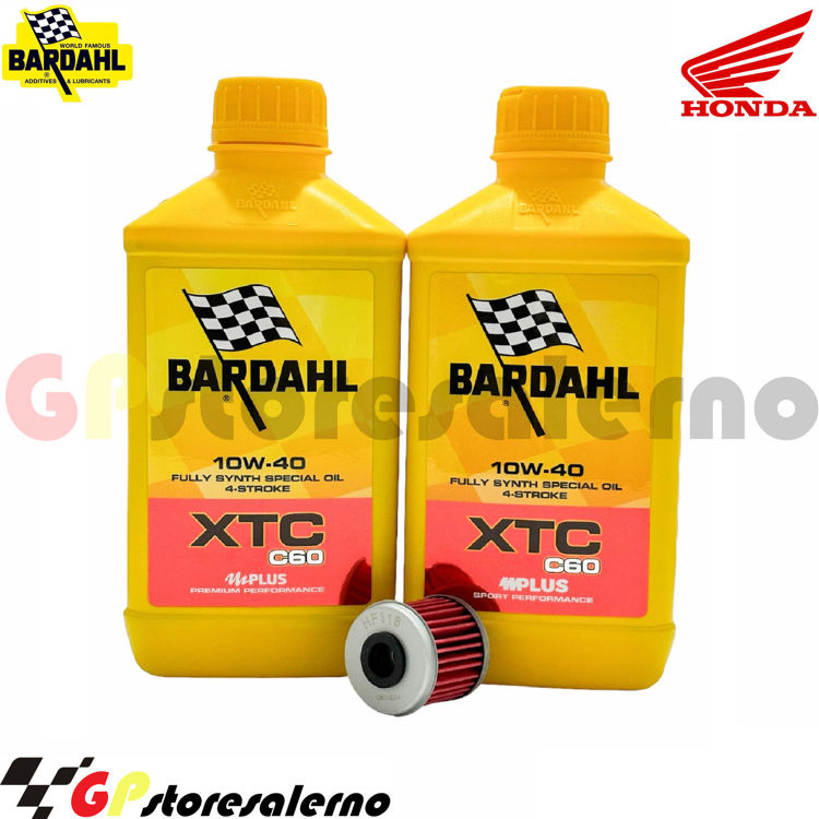 Immagine di KIT TAGLIANDO OLIO + FILTRO 2L BARDAHL XTC C60 10W40 HONDA 150 CRF R / RB DAL 2007 AL 2024