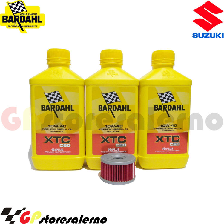 Immagine di KIT TAGLIANDO OLIO + FILTRO 3L BARDAHL XTC C60 10W40 SUZUKI 500 DR / S DAL 1981 AL 1983