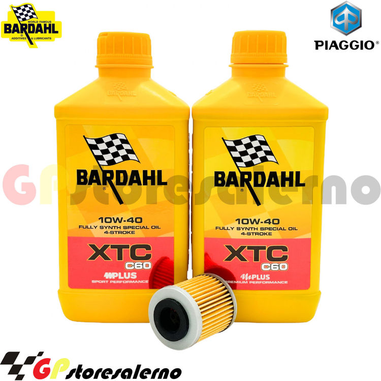 Immagine di KIT TAGLIANDO OLIO + FILTRO 2L BARDAHL XTC C60 10W40 PIAGGIO 350 BEVERLY ST SPORT TOURING 4T-4V I.E. E4 DAL 2016 AL 2017