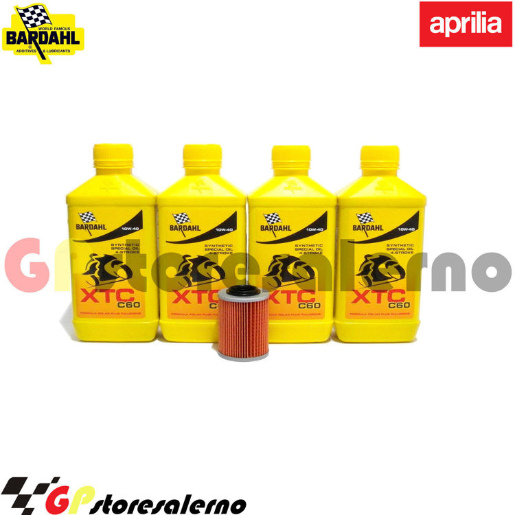 Immagine di KIT TAGLIANDO OLIO + FILTRO 4L BARDAHL XTC C60 10W40 APRILIA 1000 RST FUTURA DAL 2001 AL 2006