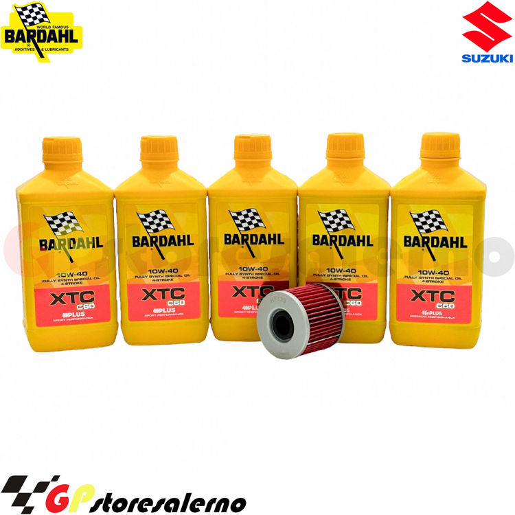 Immagine di KIT TAGLIANDO OLIO + FILTRO 5L BARDAHL XTC C60 10W40 SUZUKI 1100 GS DAL 1980 AL 1986