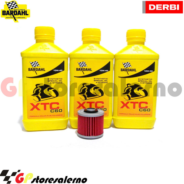 Immagine di KIT TAGLIANDO OLIO + FILTRO 3L BARDAHL XTC C60 10W40 DERBI 660 MULHACEN DAL 2006 AL 2012