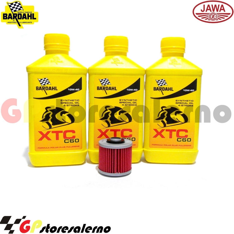 Immagine di KIT TAGLIANDO OLIO + FILTRO 3L BARDAHL XTC C60 10W40 JAWA 650 DAKAR DAL 2009 AL 2012