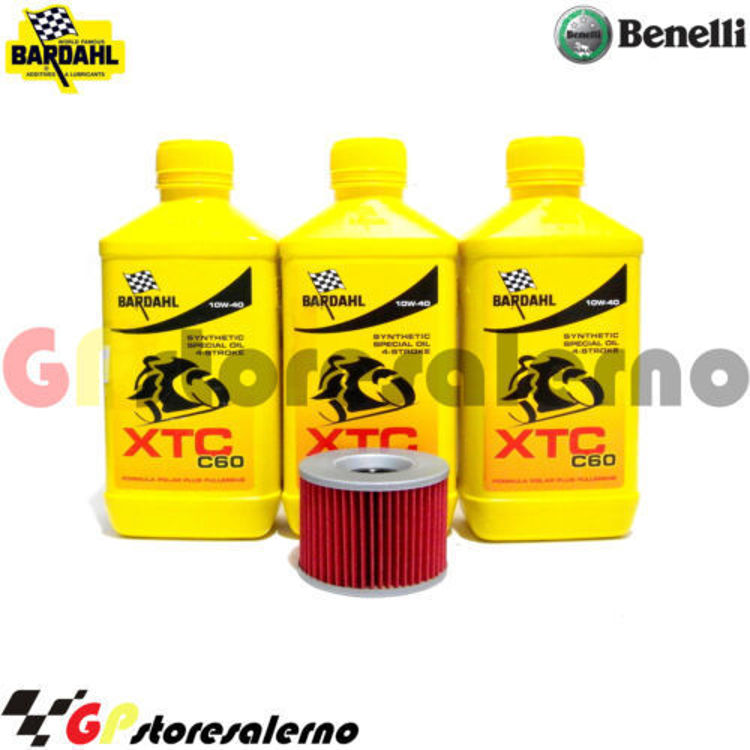 Immagine di KIT TAGLIANDO OLIO + FILTRO 3L BARDAHL XTC C60 10W40 BENELLI 350 RS DAL 1978 AL 1981