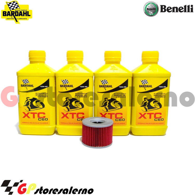 Immagine di KIT TAGLIANDO OLIO + FILTRO 4L BARDAHL XTC C60 10W40 BENELLI 750 6 CYL 4T DAL 1974 AL 1980