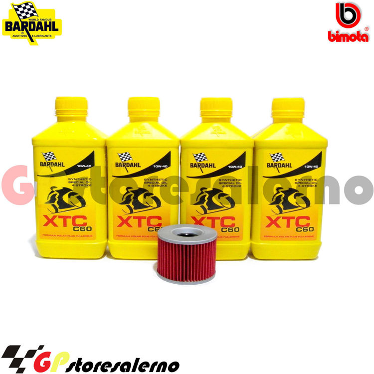 Immagine di KIT TAGLIANDO OLIO + FILTRO 4L BARDAHL XTC C60 10W40 BIMOTA 500 KB2 DAL 1981 AL 1984