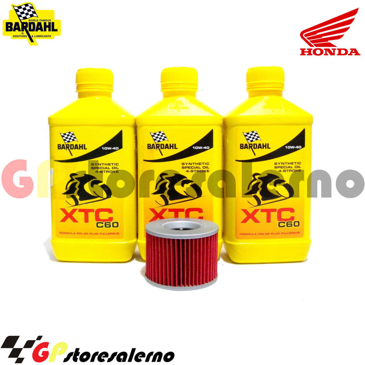 Immagine di KIT TAGLIANDO OLIO + FILTRO 3L BARDAHL XTC C60 10W40 HONDA 350 CB F DAL 1973 AL 1974