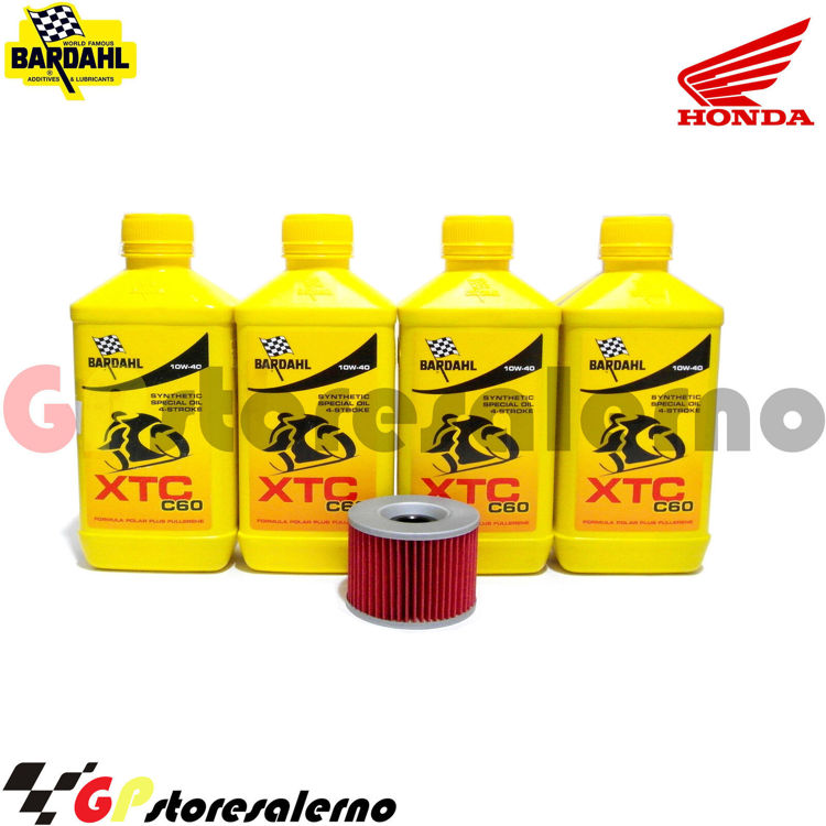 Immagine di KIT TAGLIANDO OLIO + FILTRO 4L BARDAHL XTC C60 10W40 HONDA 900 CB F DAL 1979 AL 1984