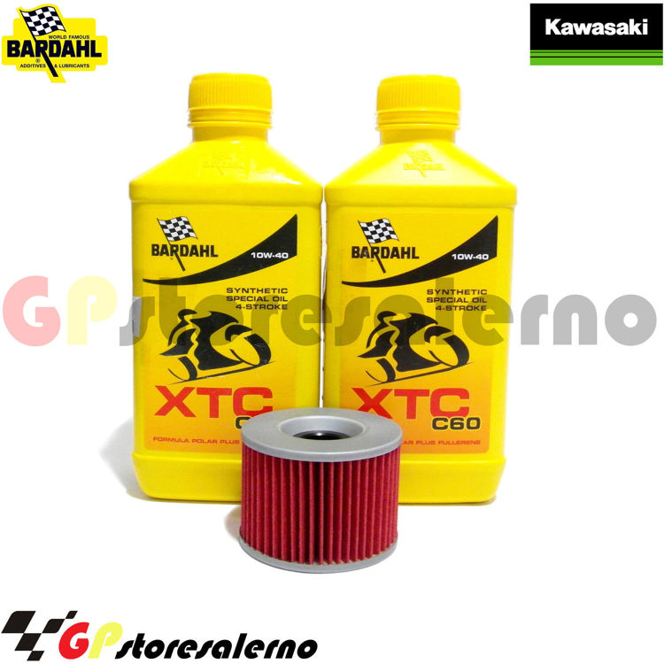 Immagine di KIT TAGLIANDO OLIO + FILTRO 2L BARDAHL XTC C60 10W40 KAWASAKI 250 EL ELIMINATOR DAL 1988 AL 1997