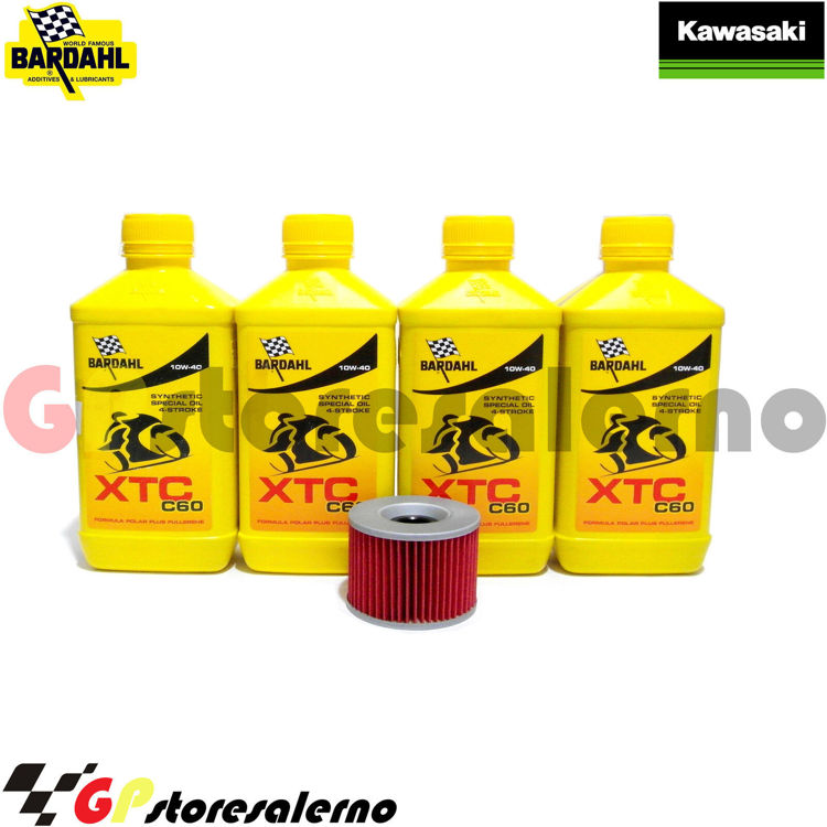 Immagine di KIT TAGLIANDO OLIO + FILTRO 4L BARDAHL XTC C60 10W40 KAWASAKI 600 ZL DAL 1986 AL 1987