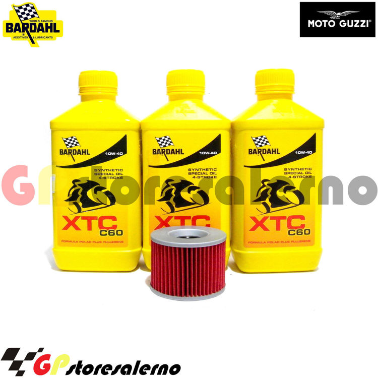 Immagine di KIT TAGLIANDO OLIO + FILTRO 3L BARDAHL XTC C60 10W40 MOTO GUZZI 350 QUATTRO / 354 4T DAL 1974 AL 1975