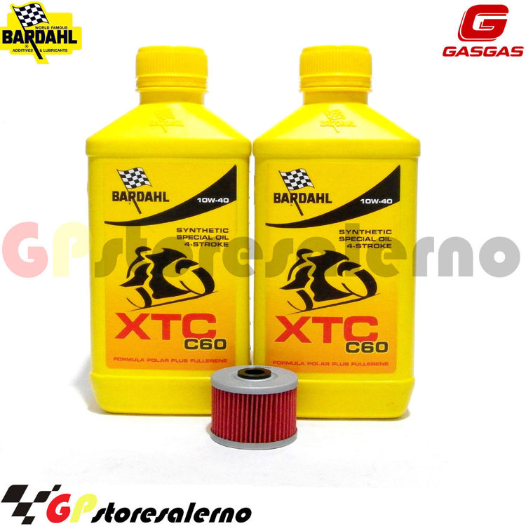 Immagine di KIT TAGLIANDO OLIO + FILTRO 2L BARDAHL XTC C60 10W40 GAS GAS 450 FSE / SM DAL 2003 AL 2007