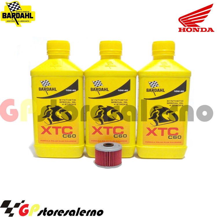 Immagine di KIT TAGLIANDO OLIO + FILTRO 3L BARDAHL XTC C60 10W40 HONDA 500 GB TT CLUBMAN DAL 1989 AL 1990