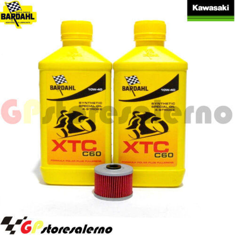 Immagine di KIT TAGLIANDO OLIO + FILTRO 2L BARDAHL XTC C60 10W40 KAWASAKI 125 BN ELIMINATOR DAL 1998 AL 2009