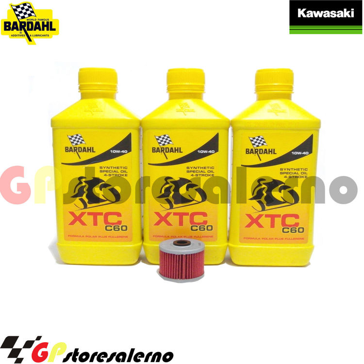 Immagine di KIT TAGLIANDO OLIO + FILTRO 3L BARDAHL XTC C60 10W40 KAWASAKI 250 BX NINJA SL DAL 2014 AL 2015