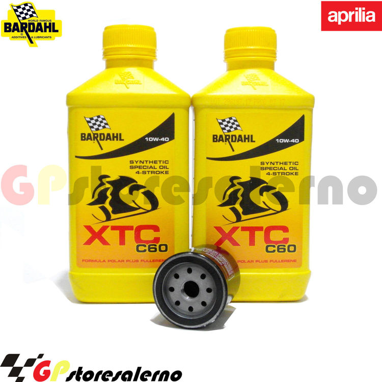 Immagine di KIT TAGLIANDO OLIO + FILTRO 2L BARDAHL XTC C60 10W40 APRILIA 125 ATLANTIC DAL 2002 AL 2014